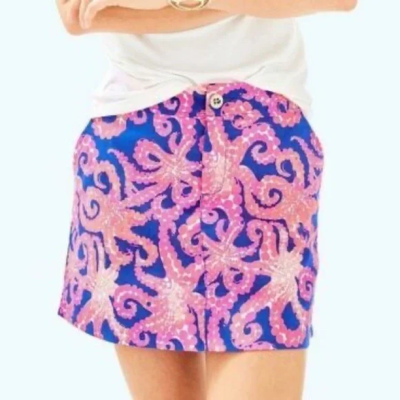LILLY PULITZER Nicki Skort Ikat Blue Ocean Small NEW Sz 2 RARE!